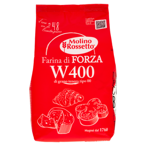 Molino Rossetto Farina di Forza W400 di grano tenero tipo 00 1 Kg