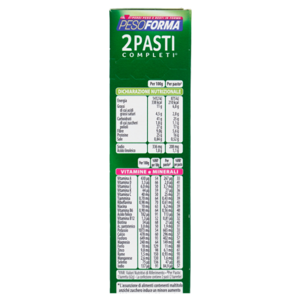 Pesoforma Barrette 2 Pasti Low Sugar Fondente Pistacchio High Protein basso impatto glicemico 2x62g