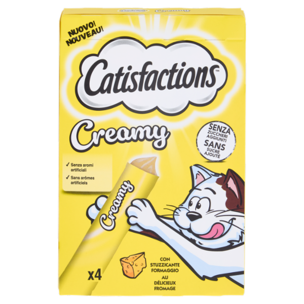 Catisfactions Snack Gatto Creamy Formaggio 4 x 10 g