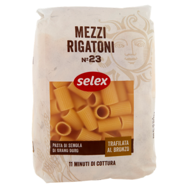 Selex Pasta di Semola Trafilata al Bronzo Mezzi Rigatoni 500 g