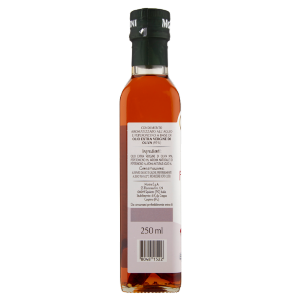 Monini Condimento Aromatizzato Aglio e Peperoncino a Base di Olio Extravergine di Oliva 250 ml