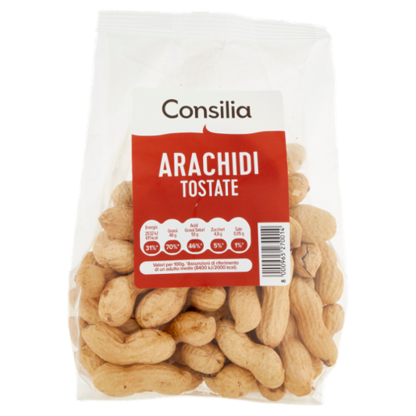 Consilia Frutta Secca Arachidi Sgusciate Tostate e Salate Giganti 250 g