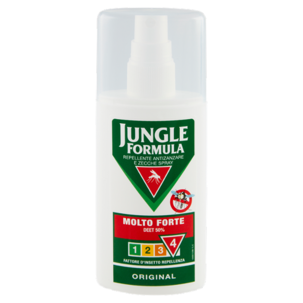 Jungle Formula Repellente Antizanzare e Zecche Spray Molto Forte Deet 50% Original 75 ml