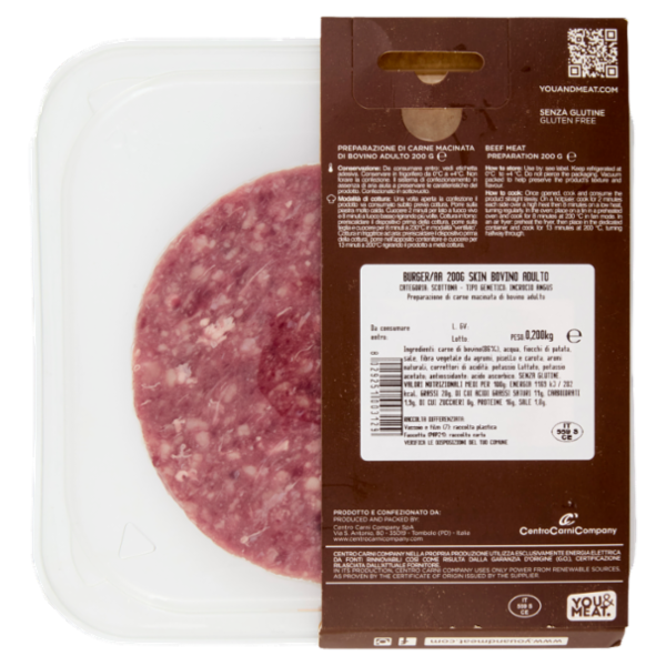 You&Meat Burger con Carne di Bovino Adulto aberdeen angus sired 200 g