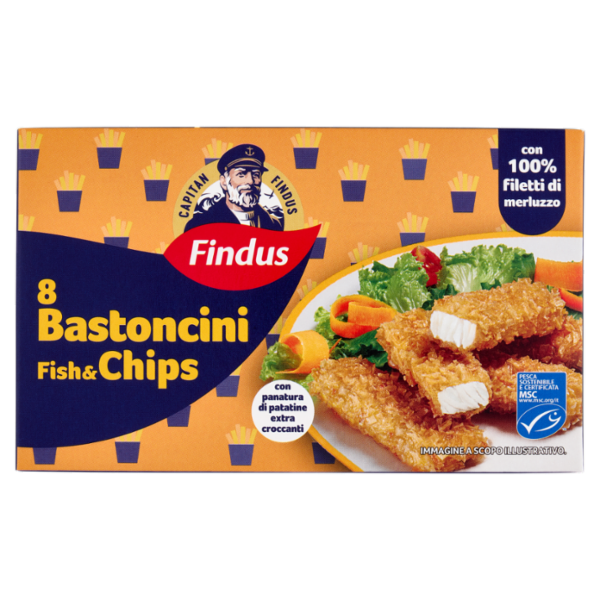 Capitan Findus 8 Bastoncini Fish & Chips 224 g