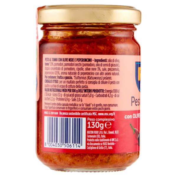 Rio mare Pesto al Tonno con Olive Nere e Peperoncino 130 g