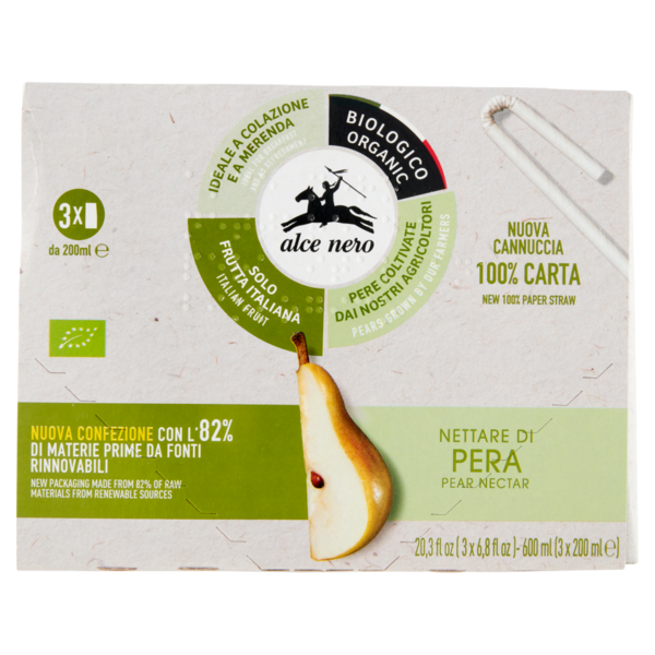 alce nero Nettare di Pera 3 x 200 ml