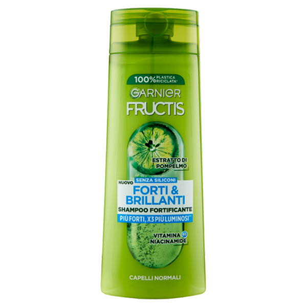 Garnier Fructis Shampoo Forti & Brillanti, shampoo fortificante per capelli normali, 250 ml