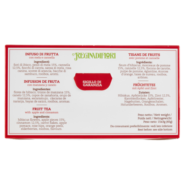 Reginadifiori bacio di Biancaneve Infuso di frutti e spezie con mela e cannella 15 x 3 g