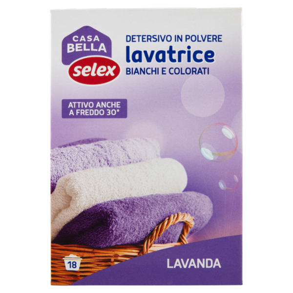 Selex Casa Bella Detersivo per Lavatrice in Polvere Profumo Lavanda 18 misurini 1,170 kg