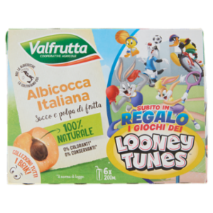 Valfrutta Albicocca Italiana Succo e Polpa Di Frutta 6 x 200 Ml