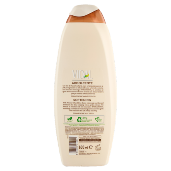 Vidal Almond & Karitè Bagnodoccia Addolcente Burro di Karitè e Olio di Mandorla 600 ml