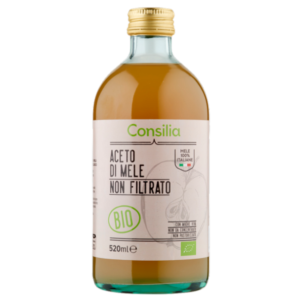 Consilia Aceto di Mele Non Filtrato Biologico 520 ml