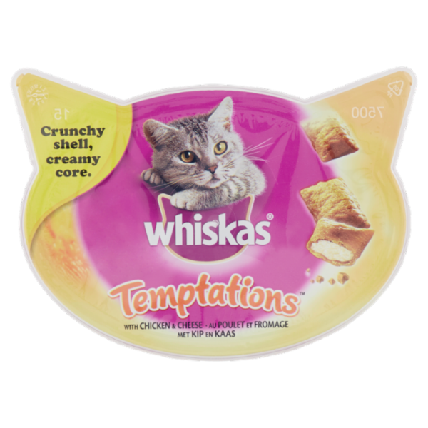 Whiskas Temptations Snack Gatto con Pollo e Formaggio 60 g