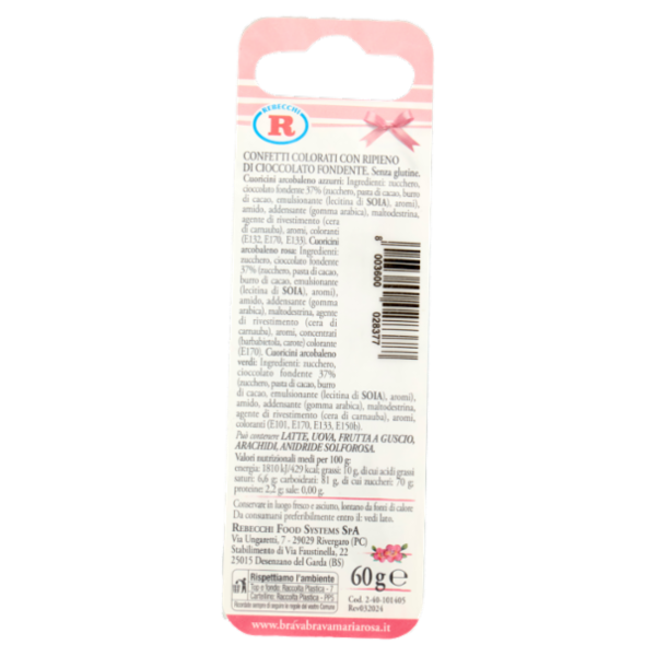 Mariarosa dolci Cuoricini con Cuore di Cioccolato Fondente Azzurri 60 g