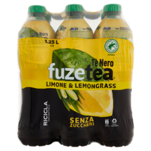 FUZE TEA Senza Zuccheri, Tè Nero Limone Con Una Nota Di Lemongrass PET 6 x 1,25L