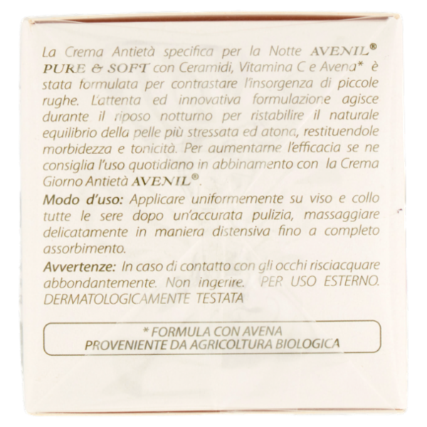 Avenil pure & soft Crema Notte Antietà ceramidi & vitamina C 50 ml