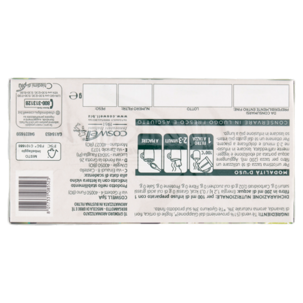 L'Angelica Japanese Ritual Tea Tè Gyokuro Aromatizzato Bergamotto Earl Grey 15 Filtri 22,5 g