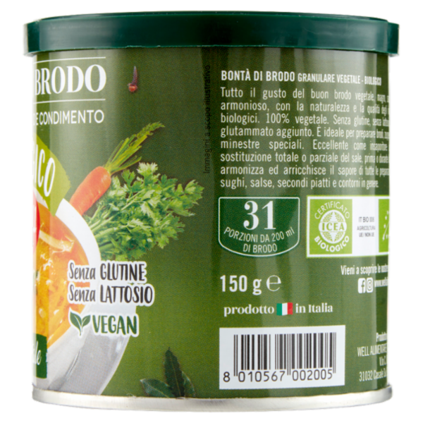 Well Bontà di Brodo Granulare Biologico Vegetale 150 g