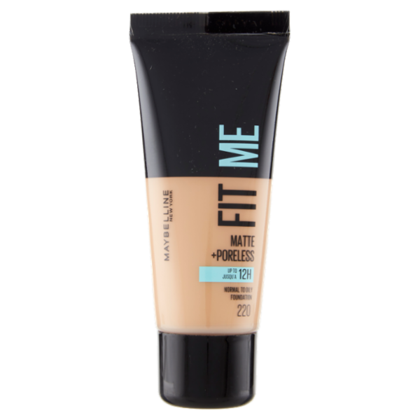 Maybelline New York Fondotinta Fit Me Matte&Poreless, Finish Opacizzante Fissante Tonalità 220N 30ml