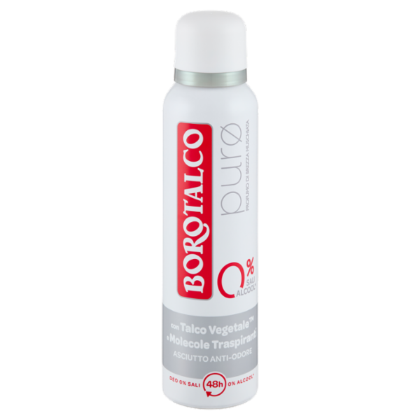 Borotalco purø Profumo di Brezza Muschiata Deo 0% Sali 150 ml