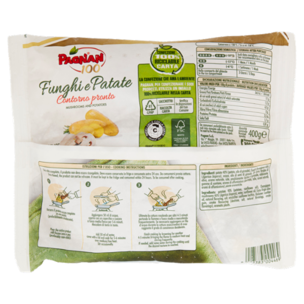 Pagnan 100 Funghi e Patate Surgelato 400 g