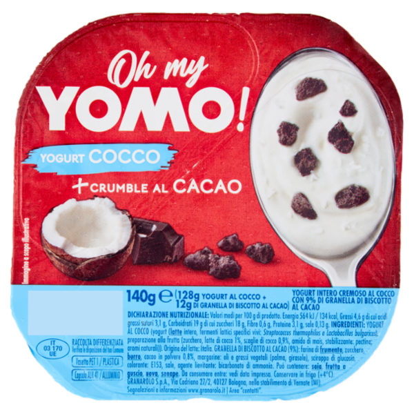 Oh my Yomo! Yogurt Cocco + Crumble al Cacao 140 g