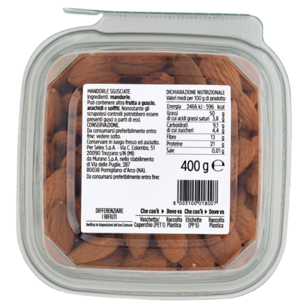 Selex Frutta Secca Mandorle Sgusciate 400 g