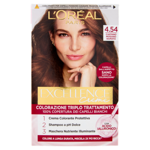 L'Oréal Paris Excellence Creme Colorazione Triplo Trattamento Castano Mogano Ramato 4.54
