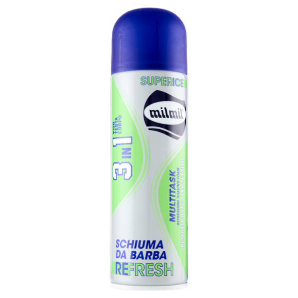 milmil Schiuma da Barba Refresh Multitask 3 in 1 Viso Testa Corpo 300 ml