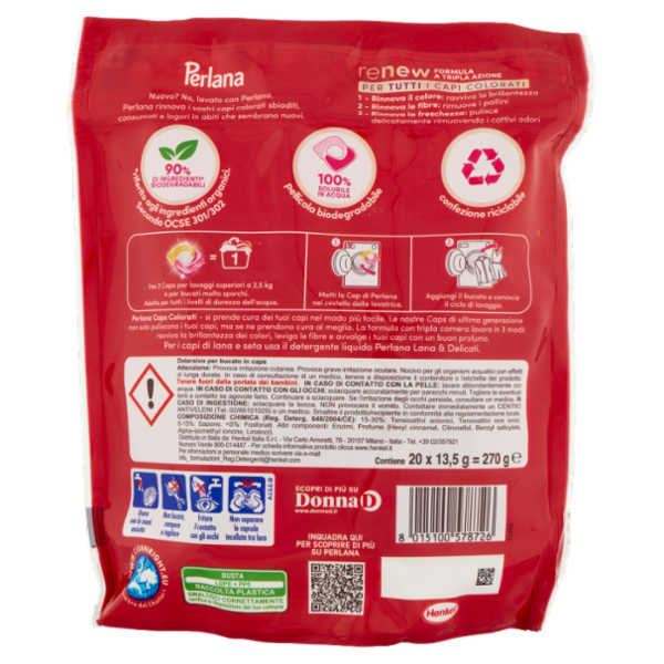 PERLANA Caps Detersivo Colorati 20 lavaggi 20 x 13,5 g