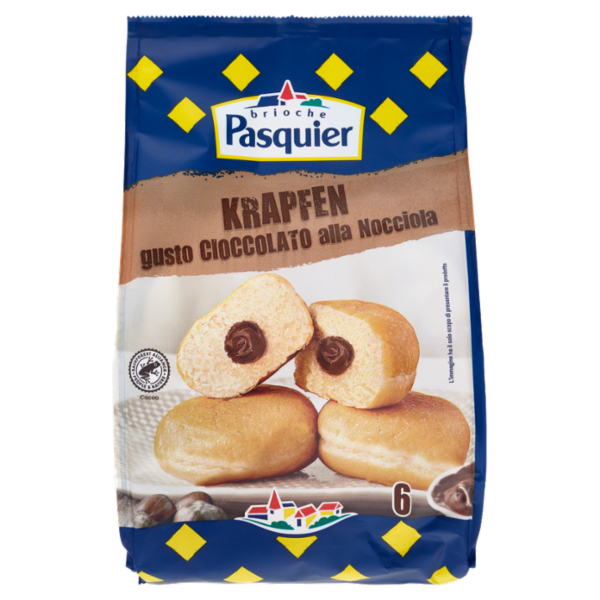 Brioche Pasquier Krapfen gusto Cioccolato alla Nocciola 6 x 45 g