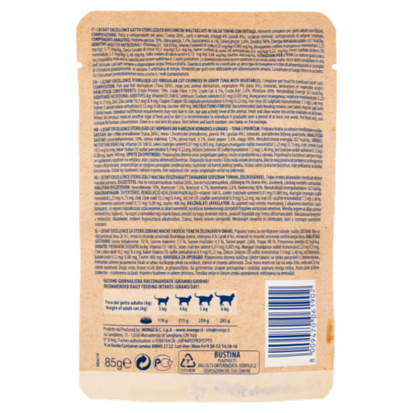 LeChat Excellence Bocconcini Maltagliati Tonno con Ortaggi 85 g