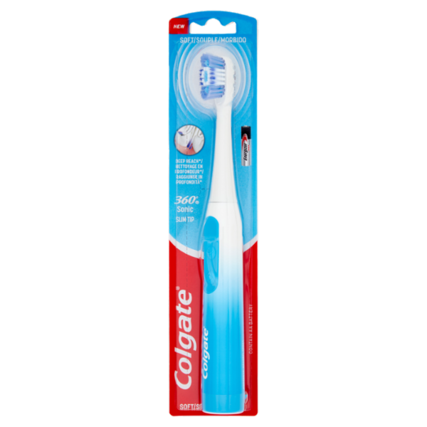 Colgate spazzolino a batteria 360 Sonic Slim Tip, morbido