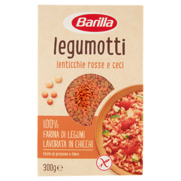 Barilla Legumotti Lenticchie Rosse e Ceci in Chicchi 100% Farina di Legumi 300g