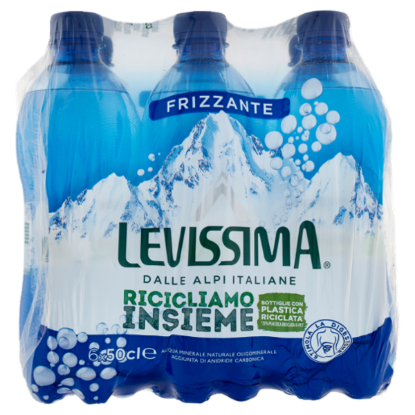 LEVISSIMA, Acqua Frizzante R-PET 25% 6 x 0,5 L