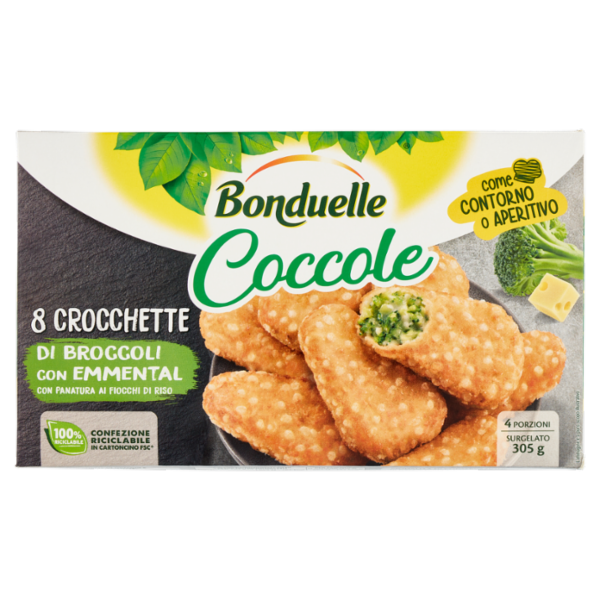 Bonduelle Coccole 8 Crocchette di Broccoli con Emmental Surgelato 305 g