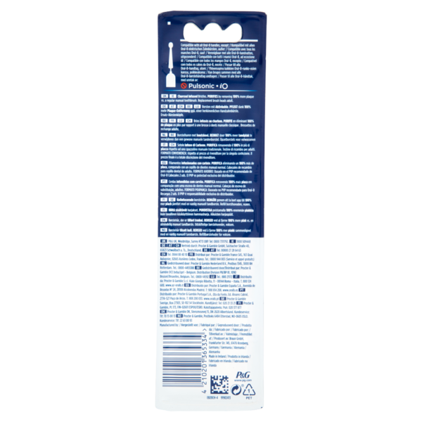 Oral-B Power Pure Clean Testine Ricambio Spazzolino Elettrico Ricaricabile-4 Refills Setole Carbone