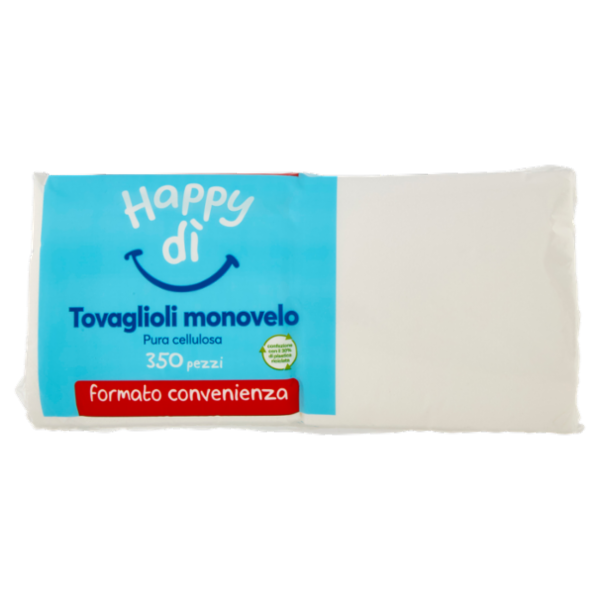 Happy dì Tovaglioli 1 Velo Bianchi 350 pezzi