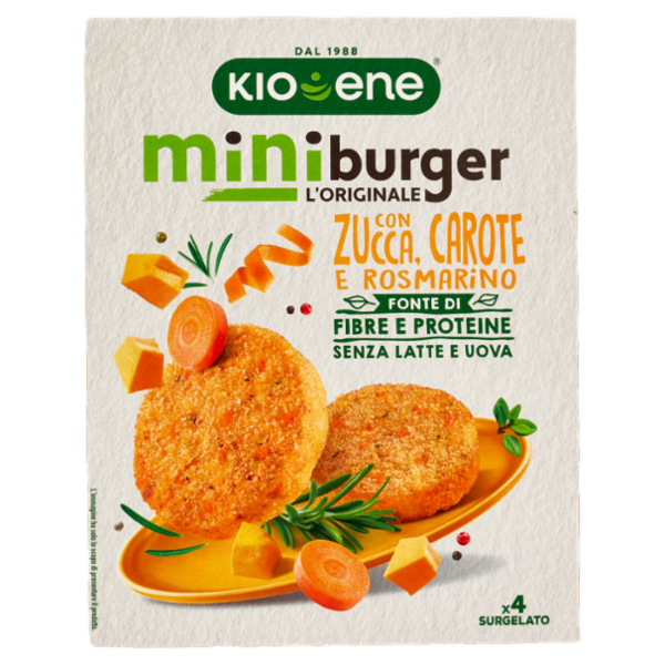 Kioene miniburger l'originale con Zucca, Carote e Rosmarino Surgelato 160 g