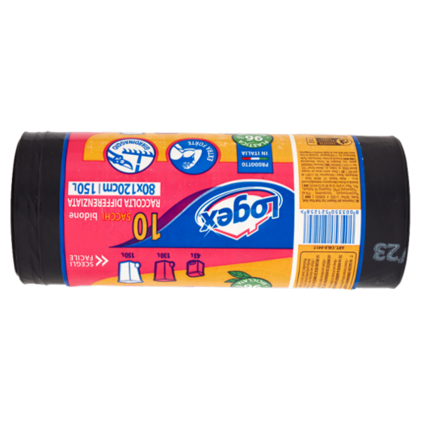 Logex Sacchi bidone Raccolta Differenziata 80x120cm 150L 10 pz