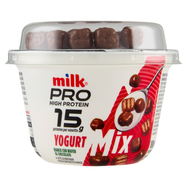 Milk Pro High Protein 15g Yogurt Bianco con Wafer al Cioccolato 180 g