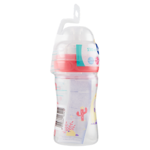 neo Baby Biberon Plastica Collo Largo 150 ml 0m+ Dino Rosa