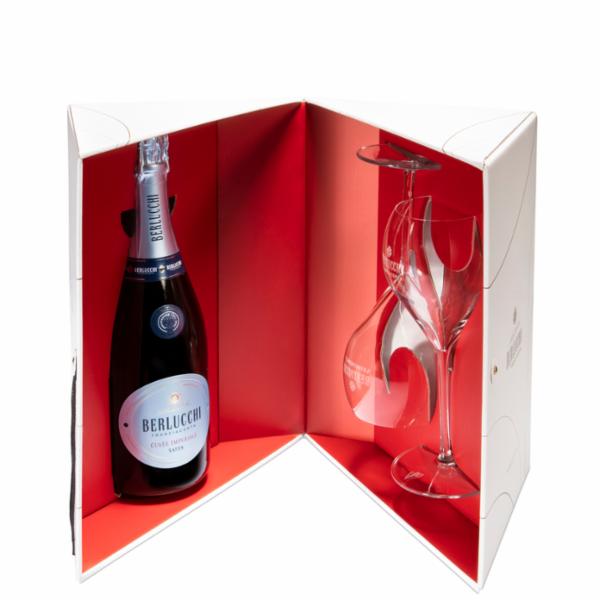 Berlucchi Saten Cl.75 Docg + 2 Flutes
