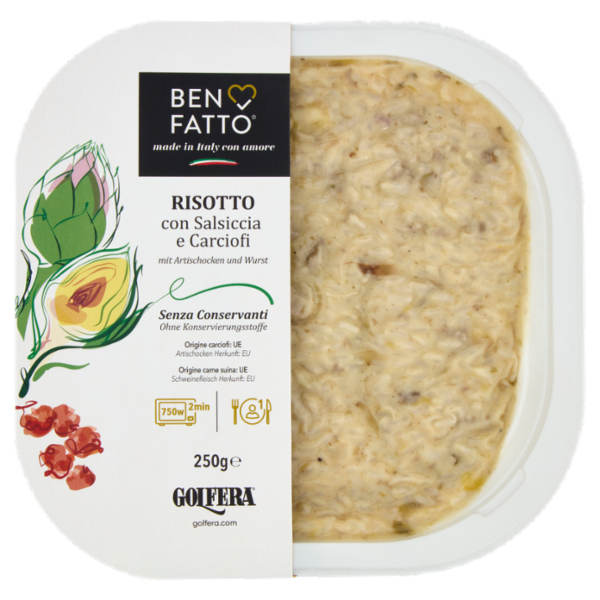 Golfera Ben Fatto Risotto con Salsiccia e Carciofi 250 g