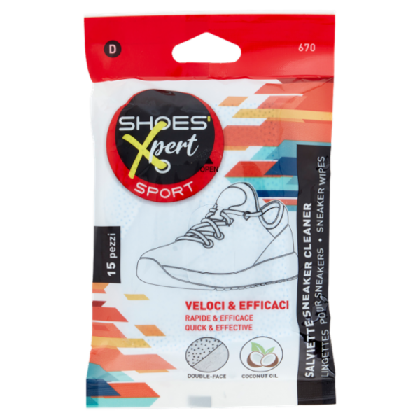 Shoes'Xpert Sport Salviette Sneaker Cleaner 15 pz
