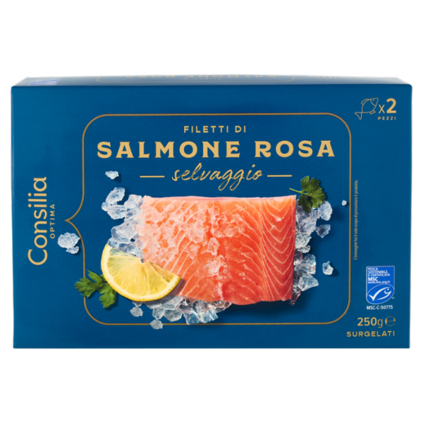 Consilia Optima Filetti di Salmone Rosa Selvaggio Surgelati 250 g
