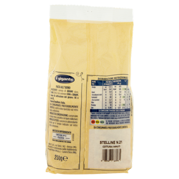 IL GIGANTE le Pastine all'uovo Stelline N.21 250 g