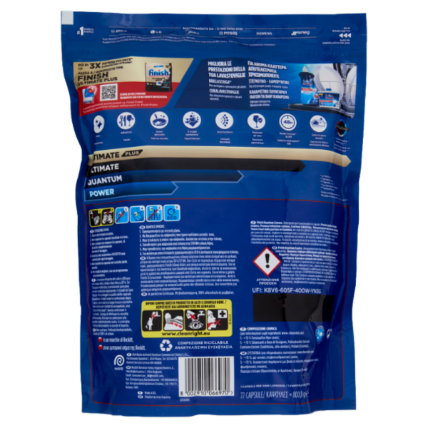 Finish Quantum Limone pastiglie lavastoviglie 77 lavaggi 800,8 g