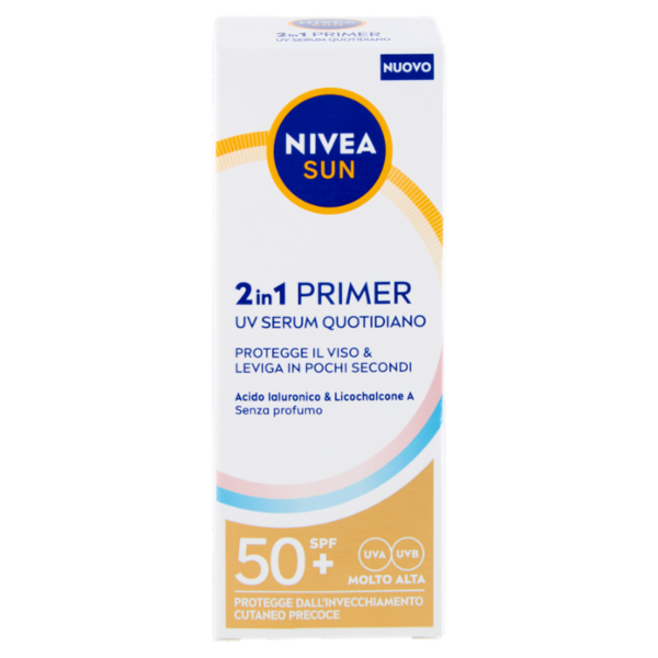 Nivea Sun 2in1 Primer UV Serum Quotidiano SPF 50+ Molto Alta 30 ml